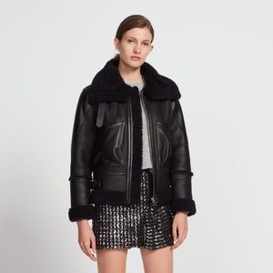 Sandro Paris Sheepskin Leather Jacket - Size S